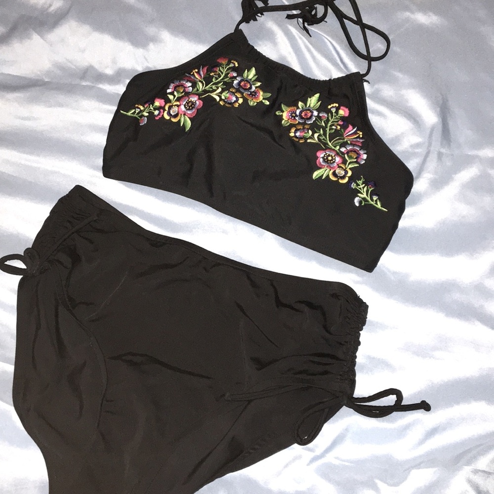 Swim suit black high waist bikini sz L/12